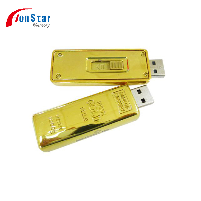 Popular Metal Gold Bar Usb Flash Drive 4Gb 8Gb